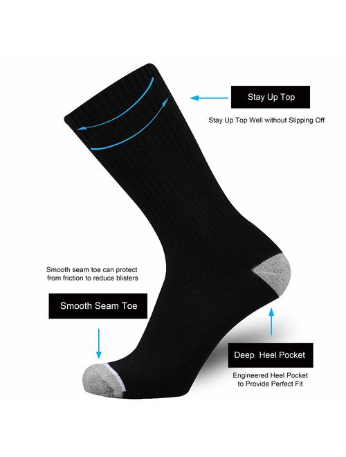 ONKE Cotton Moisture Wicking Work Training Cushion Crew Socks Men Pack