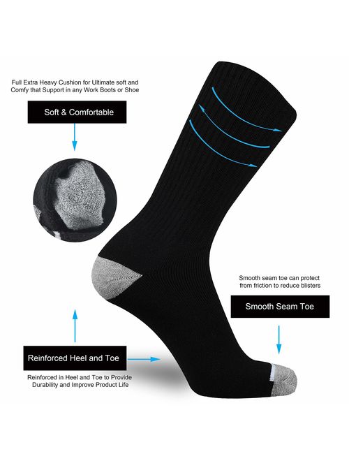 ONKE Cotton Moisture Wicking Work Training Cushion Crew Socks Men Pack