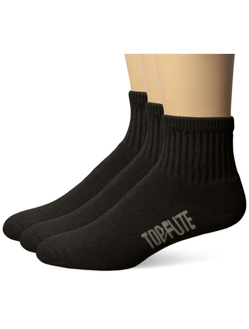 Top Flite Men's Sport Full Cushion Quarter Socks 3 Pair Pack