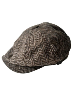 MINAKOLIFE Mens Vintage Style 'Shelby' Cloth Cap Hat Twill Cabbie Hat Newsboy