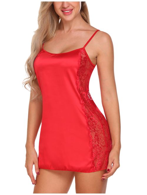 Avidlove Lingerie for Women Silk Nighties for Women Sexy Satin Nightgown