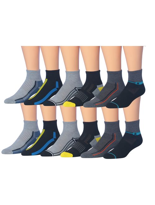 James Fiallo Men's 12 Pairs Athletic Sports Quarter Socks