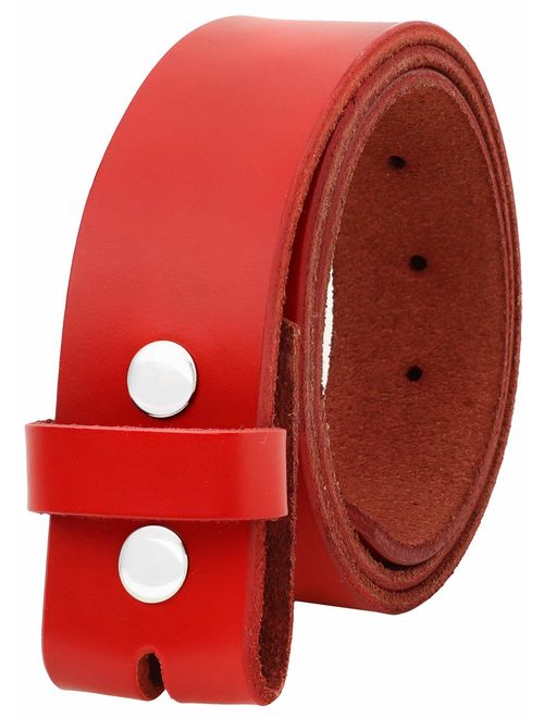 Falari Replacement Genuine Leather Belt Strap Without Buckle Snap on Strap 1.5