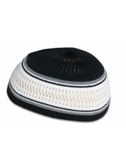 Muslim Bookmark Stretchy Elastic Beanie Kufi Skull Cap Hats Featuring Cool Designs and Stripes