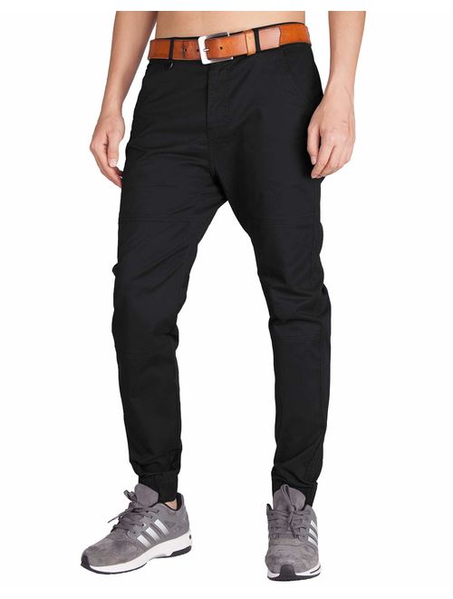 ITALYMORN Black Cargo Jogger Pants for Men Slim Fit XS Black