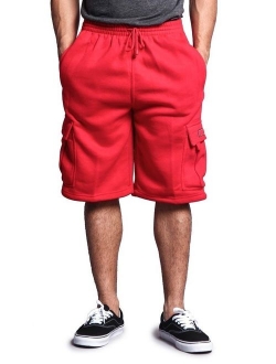 Victorious Men's Solid Fleece Cargo Shorts