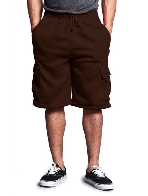 Victorious Men's Solid Fleece Cargo Shorts