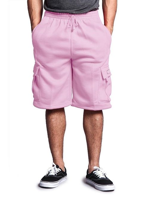 Victorious Men's Solid Fleece Cargo Shorts