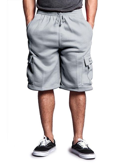 Victorious Men's Solid Fleece Cargo Shorts