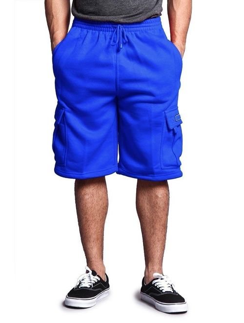 Victorious Men's Solid Fleece Cargo Shorts