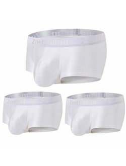 Mens Underwear Sexy Bulge Ball Pouch Ice Slik Short Leg Boxer Briefs Underpants Pack