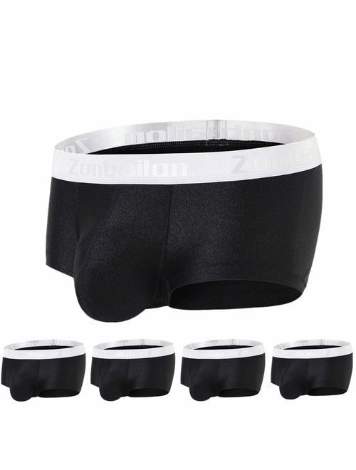 Mens Underwear Sexy Bulge Ball Pouch Ice Slik Short Leg Boxer Briefs Underpants Pack