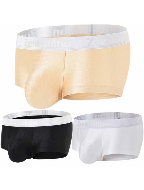 Mens Underwear Sexy Bulge Ball Pouch Ice Slik Short Leg Boxer Briefs Underpants Pack