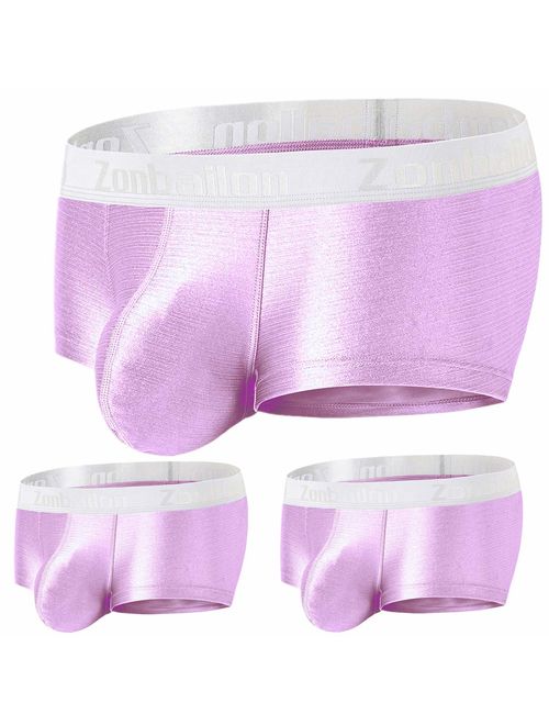 Mens Underwear Sexy Bulge Ball Pouch Ice Slik Short Leg Boxer Briefs Underpants Pack