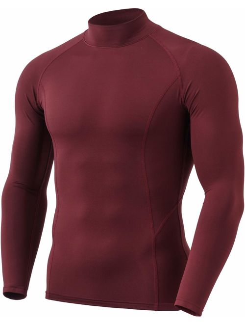 TSLA Men's (Pack of 1,2) Thermal Wintergear Compression Baselayer Mock Long Sleeve Shirt