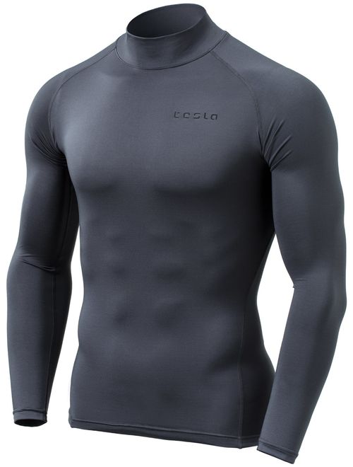 TSLA Men's (Pack of 1,2) Thermal Wintergear Compression Baselayer Mock Long Sleeve Shirt