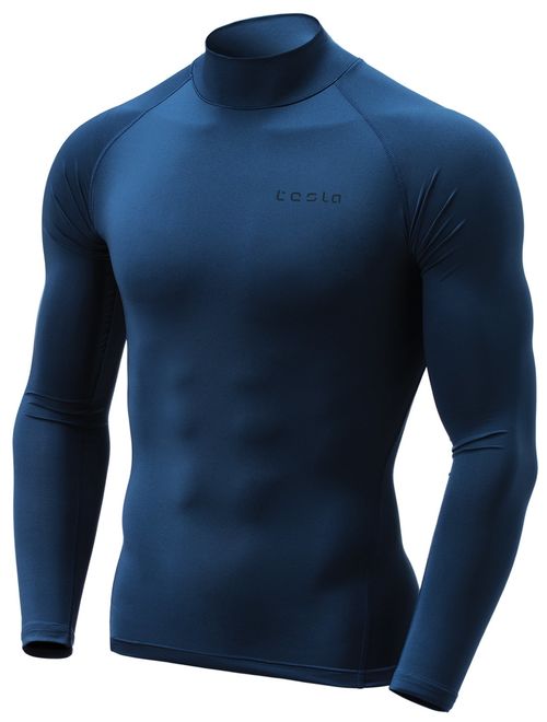 TSLA Men's (Pack of 1,2) Thermal Wintergear Compression Baselayer Mock Long Sleeve Shirt