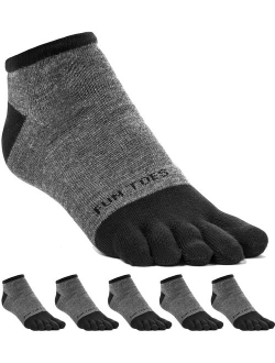 FUN TOES Men's Toe Socks Lightweight Breathable-Value 6 PAIRS Pack- Size 6-12