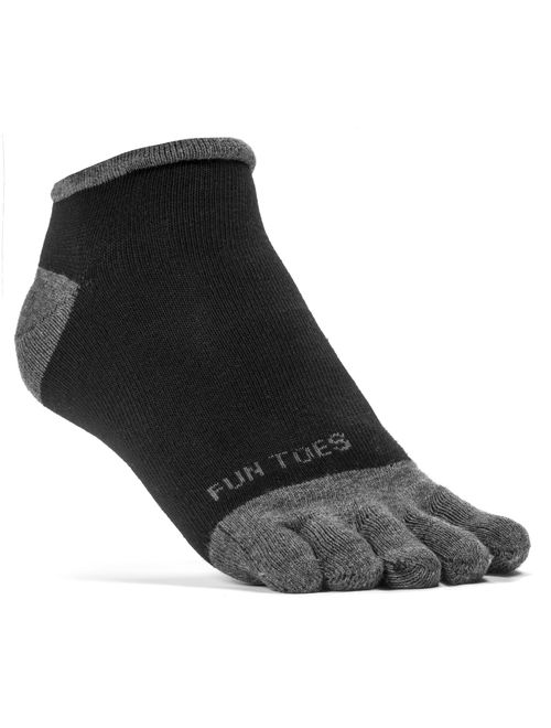 FUN TOES Men's Toe Socks Lightweight Breathable-Value 6 PAIRS Pack- Size 6-12