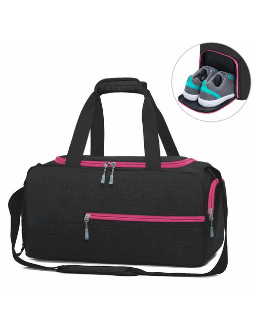 MarsBro Water Resistant Sports Gym Travel Weekender Duffel Bag with Shoe Compartment