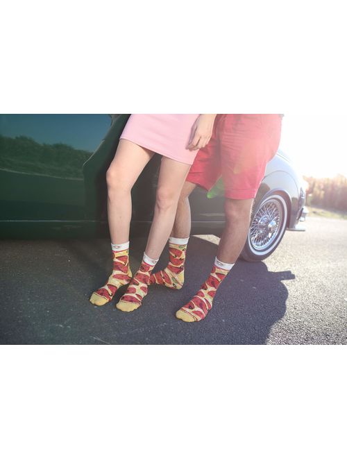 PIZZA SOCKS BOX Pepperoni 1 pair Cotton Socks Made In Europe Unisex Funny Gift!