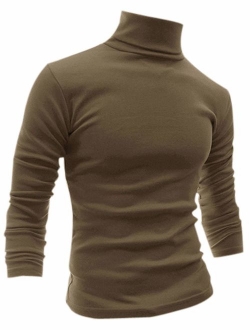 uxcell Men Slim Fit Lightweight Turtleneck Long Sleeve Pullover Top Turtleneck T-Shirt