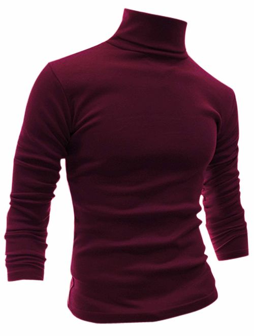 uxcell Men Slim Fit Lightweight Turtleneck Long Sleeve Pullover Top Turtleneck T-Shirt