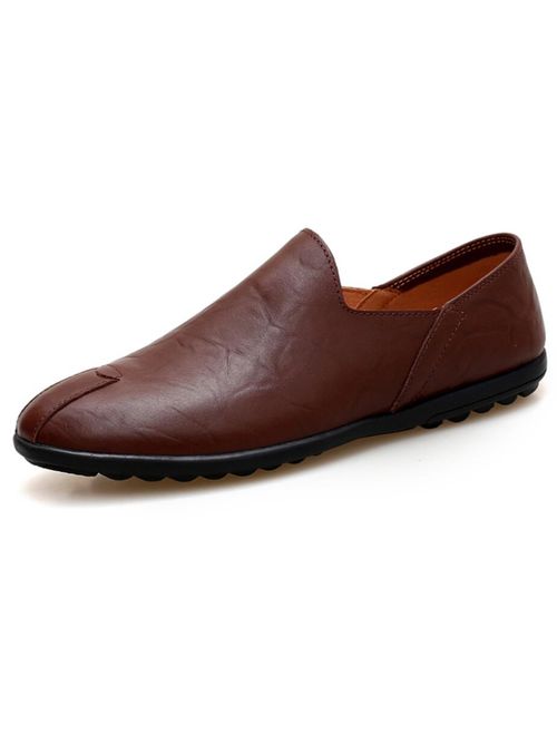 Go Tour Men's Casual Leather Fashion Slip-on Loafers Shoes