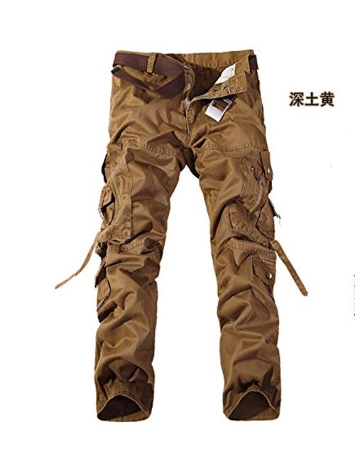 Keybur Men's Cotton Casual Military Army Cargo Camo Combat Work Pants