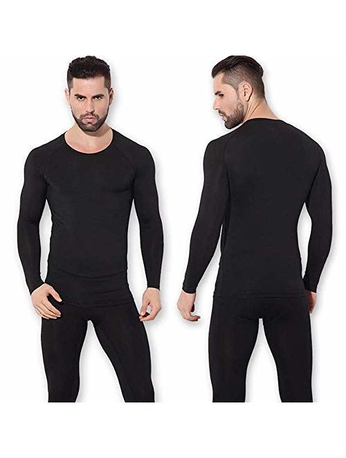 HEROBIKER Mens Thermal Underwear Set Skiing Winter Warm Base Layers Tight Long Johns Tops & Bottom Set with Fleece Lined