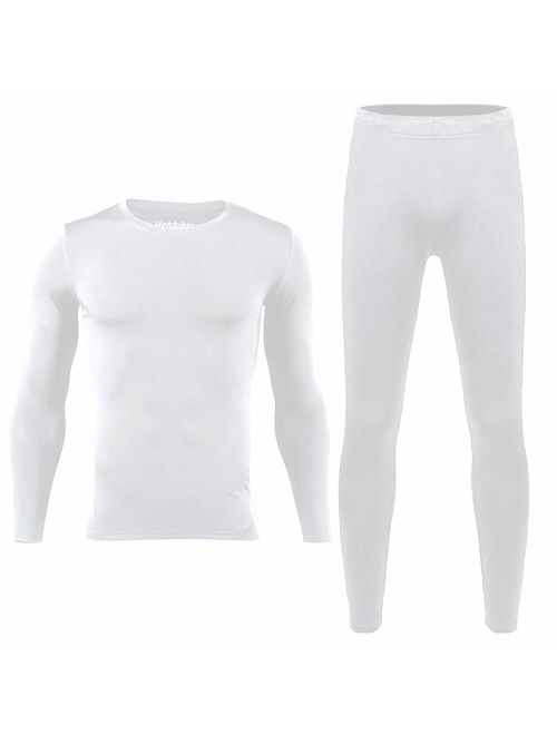 HEROBIKER Mens Thermal Underwear Set Skiing Winter Warm Base Layers Tight Long Johns Tops & Bottom Set with Fleece Lined