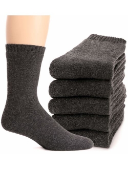 Mens Wool Socks Thermal Heavy Thick Fuzzy Soft Warm Winter Socks 5 Pairs