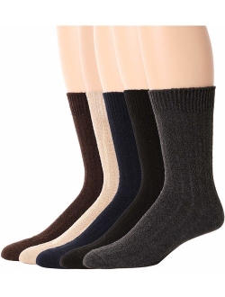 Mens Wool Socks Thermal Heavy Thick Fuzzy Soft Warm Winter Socks 5 Pairs