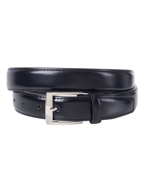 Sportoli Mens Classic Genuine Leather Metal Buckle Uniform Casual or Dress Belt