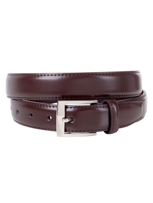 Sportoli Mens Classic Genuine Leather Metal Buckle Uniform Casual or Dress Belt