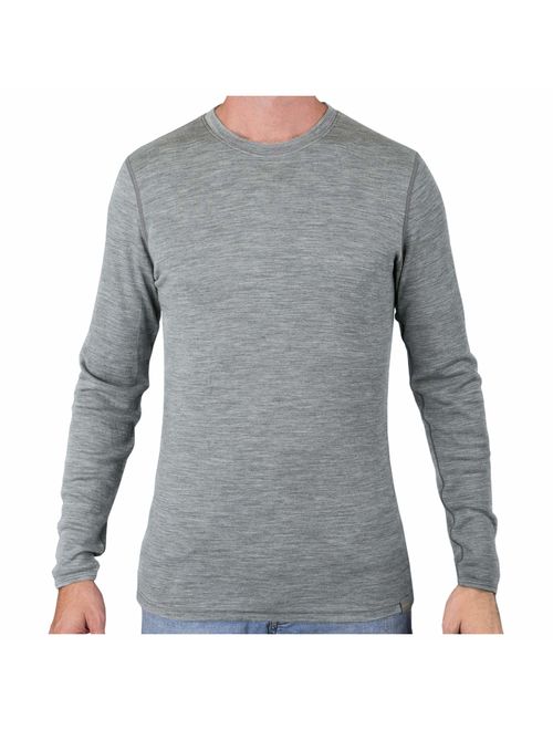 MERIWOOL Mens Base Layer - 100% Merino Wool Midweight Long Sleeve Thermal Shirt