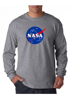 NASA Long Sleeve Shirt Meatball Logo Space Shuttle Rocket Science Geek Tee