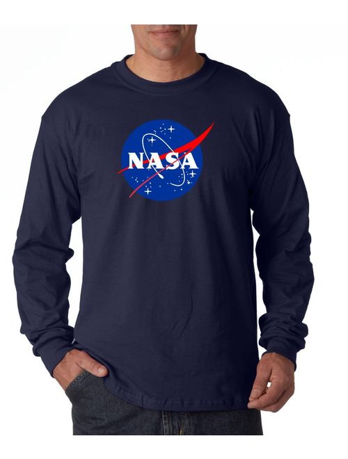 NASA Long Sleeve Shirt Meatball Logo Space Shuttle Rocket Science Geek Tee