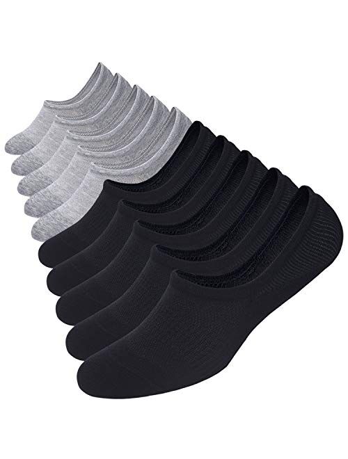 WANDER No Show Socks 7 Pack Cotton Non Slip Low Cut Invisible Loafer Socks Men&Women Boat Liner 6-9/10-12/12-14