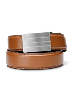 KORE Men's Full-Grain Leather Track Belts | "Evolve" Stainless Steel Buckle