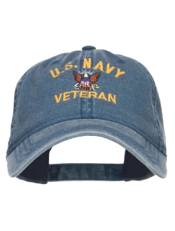 e4Hats.com US Navy Veteran Military Embroidered Washed Cap