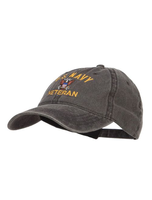 e4Hats.com US Navy Veteran Military Embroidered Washed Cap