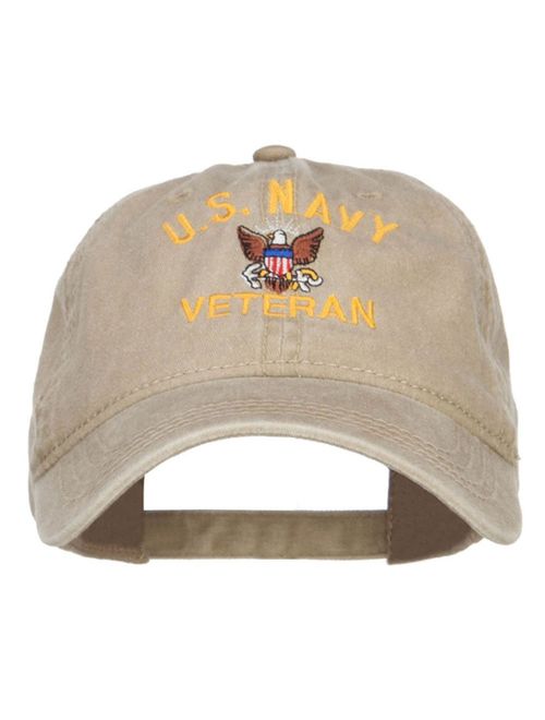 e4Hats.com US Navy Veteran Military Embroidered Washed Cap