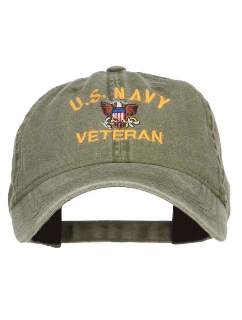 e4Hats.com US Navy Veteran Military Embroidered Washed Cap