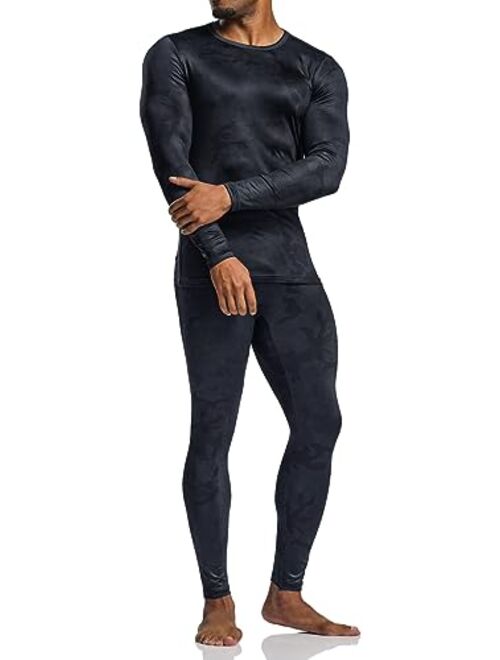 TSLA Blank Men's Thermal Microfiber Soft Fleece Long Johns Top & Bottom Set