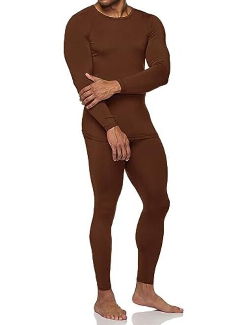 TSLA Blank Men's Thermal Microfiber Soft Fleece Long Johns Top & Bottom Set