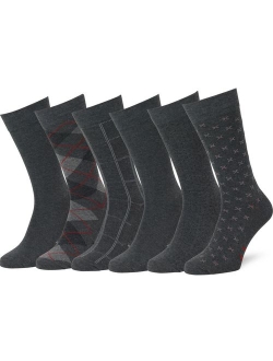 Easton Marlowe Men's 6pk Classic Cotton Solid & Patterned Dress Socks