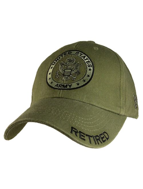 Eagle Crest U.S. Army Retired Distressed Green Baseball Cap Hat