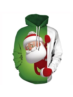 Grace's Secret Unisex 3D Ugly Christmas Sweatshirt Kangaroo Pocket Hoodies Pullover