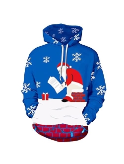 Grace's Secret Unisex 3D Ugly Christmas Sweatshirt Kangaroo Pocket Hoodies Pullover